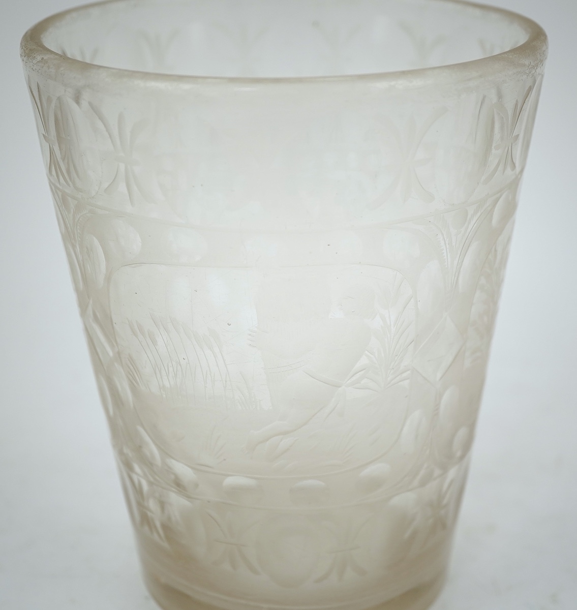 A massive Bohemian 'Four Seasons' beaker, c.1700